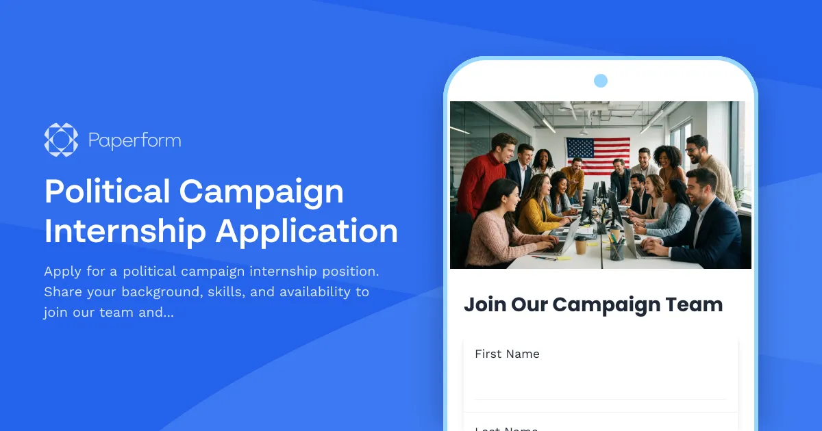 Political Campaign Internship Application