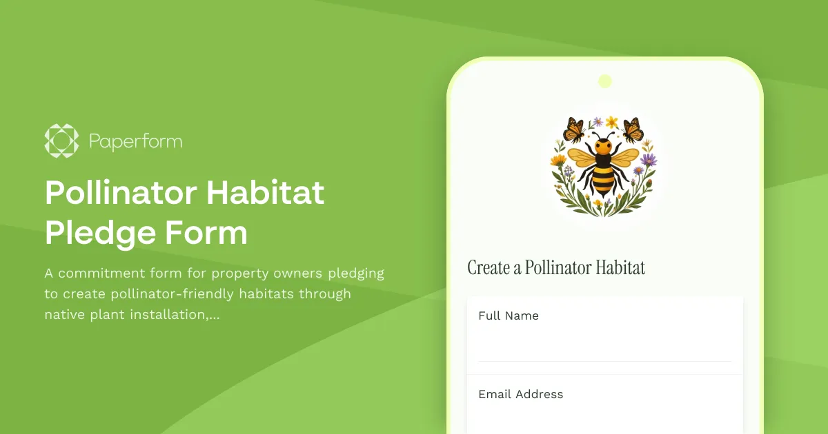 Pollinator Habitat Pledge Form