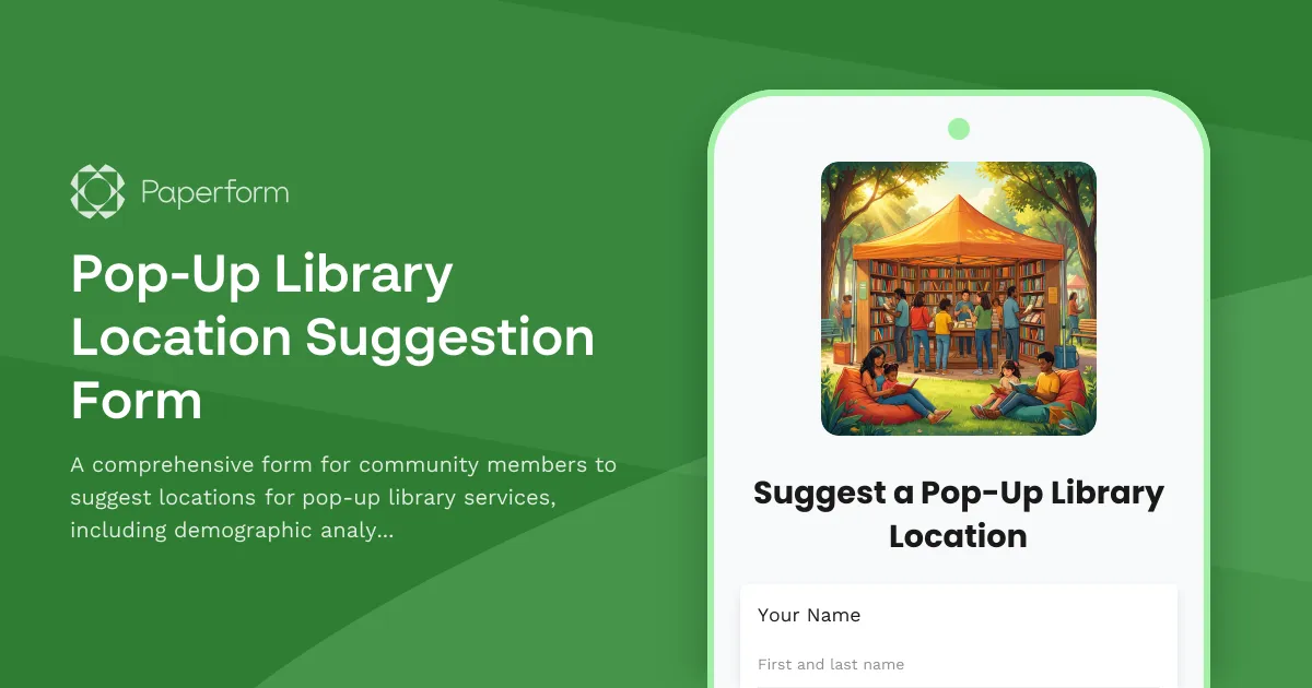 Pop-Up Library Location Suggestion Form