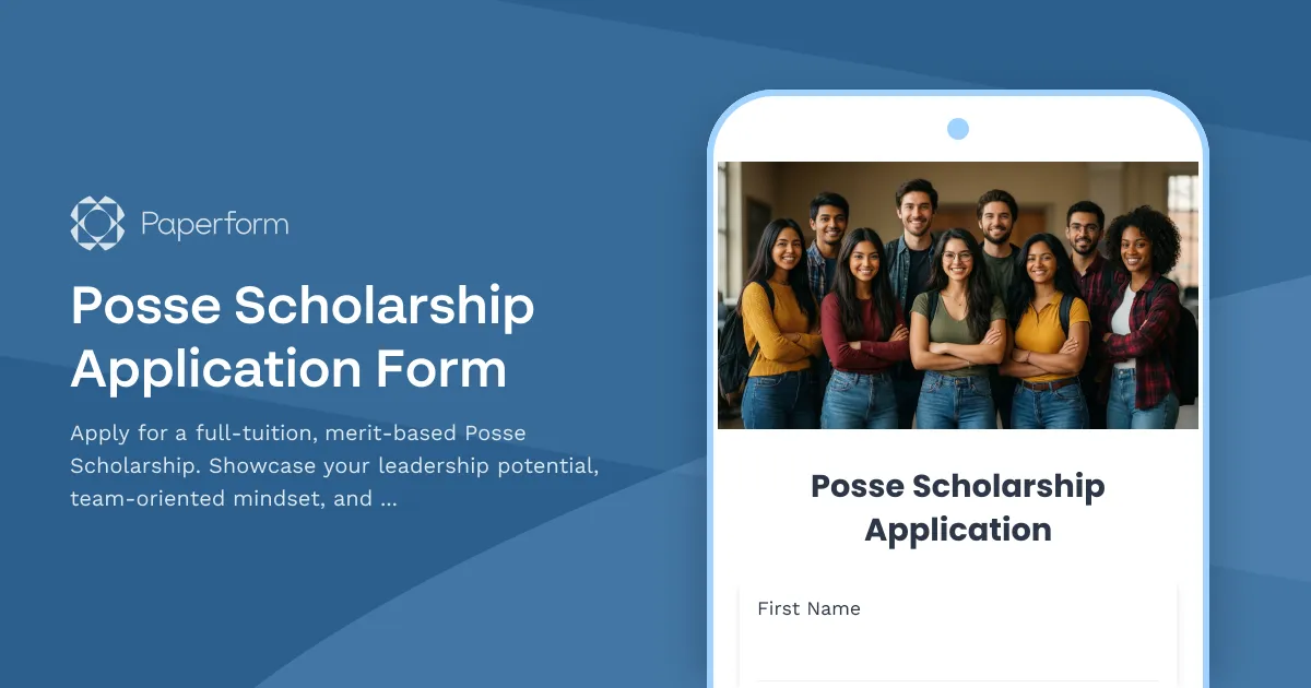 Posse Scholarship Application Form
