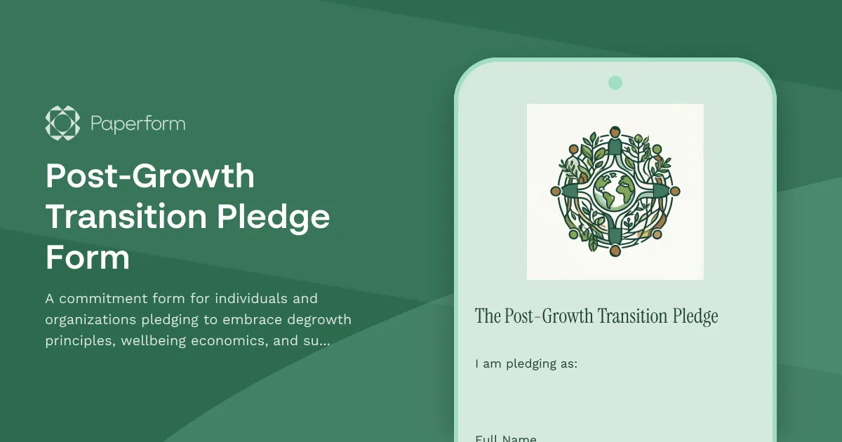 Post-Growth Transition Pledge Form