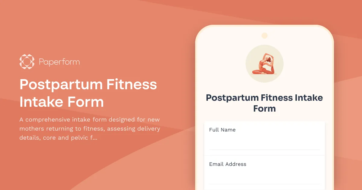 Postpartum Fitness Intake Form