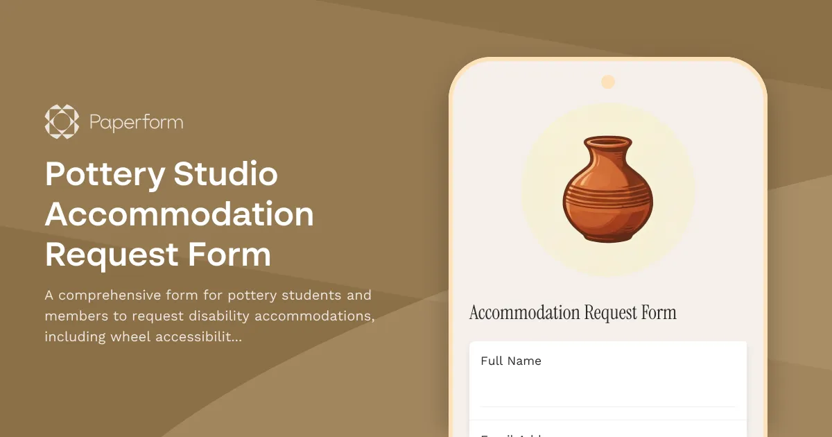 Pottery Studio Accommodation Request Form
