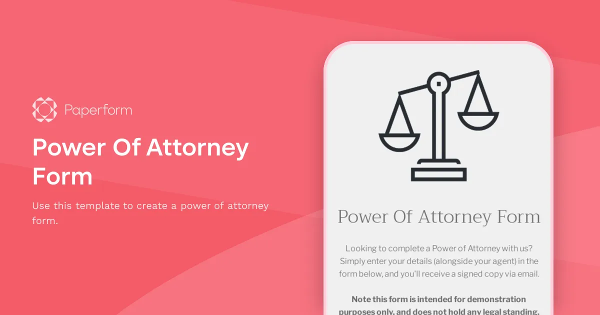 Power Of Attorney Form