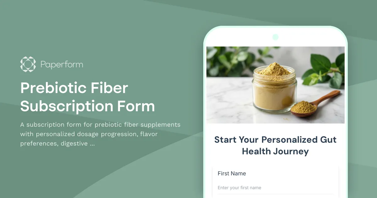 Prebiotic Fiber Subscription Form