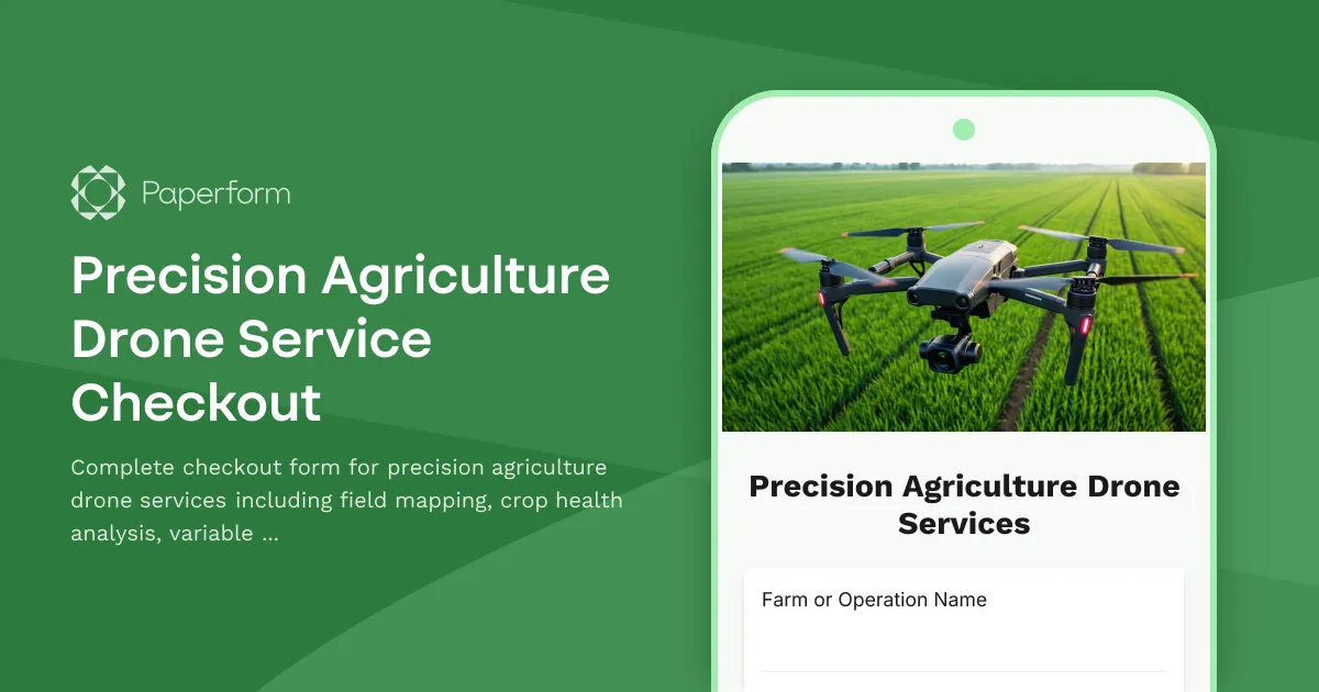 Precision Agriculture Drone Service Checkout