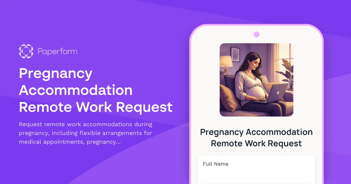 Pregnancy Accommodation Remote Work Request