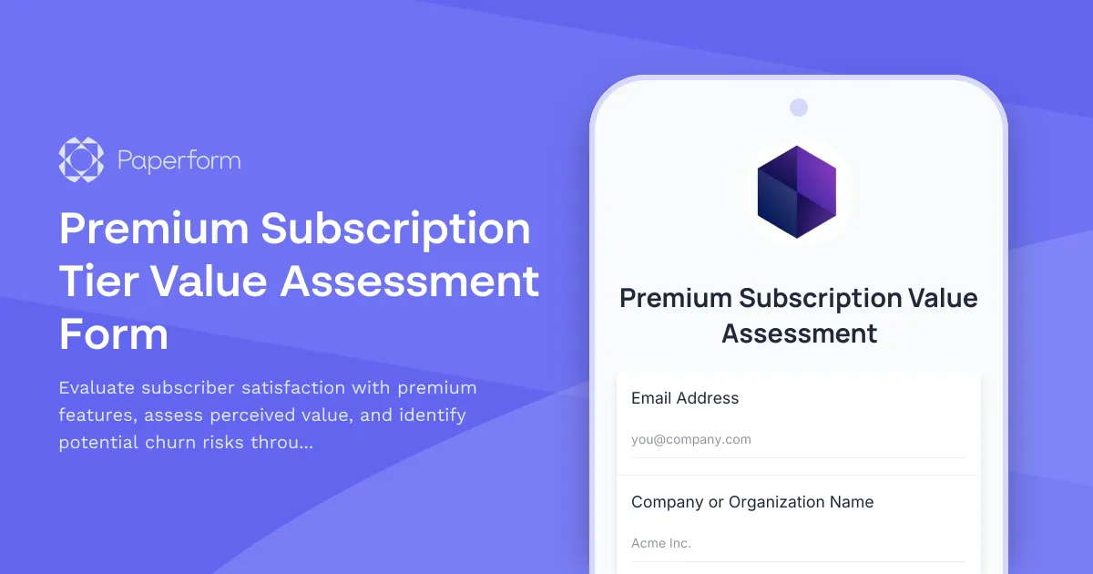 Premium Subscription Tier Value Assessment Form
