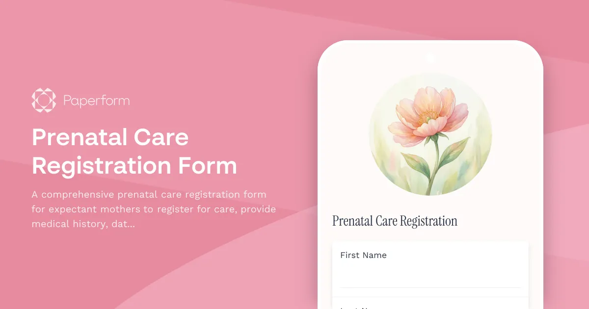 Prenatal Care Registration Form