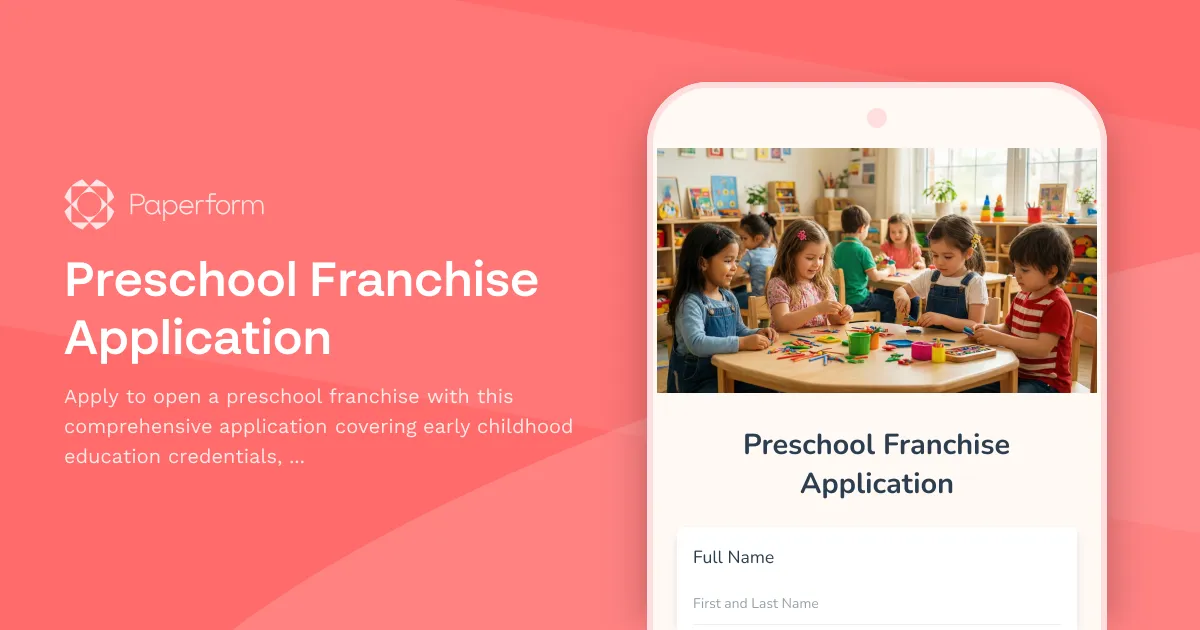 Preschool Franchise Application