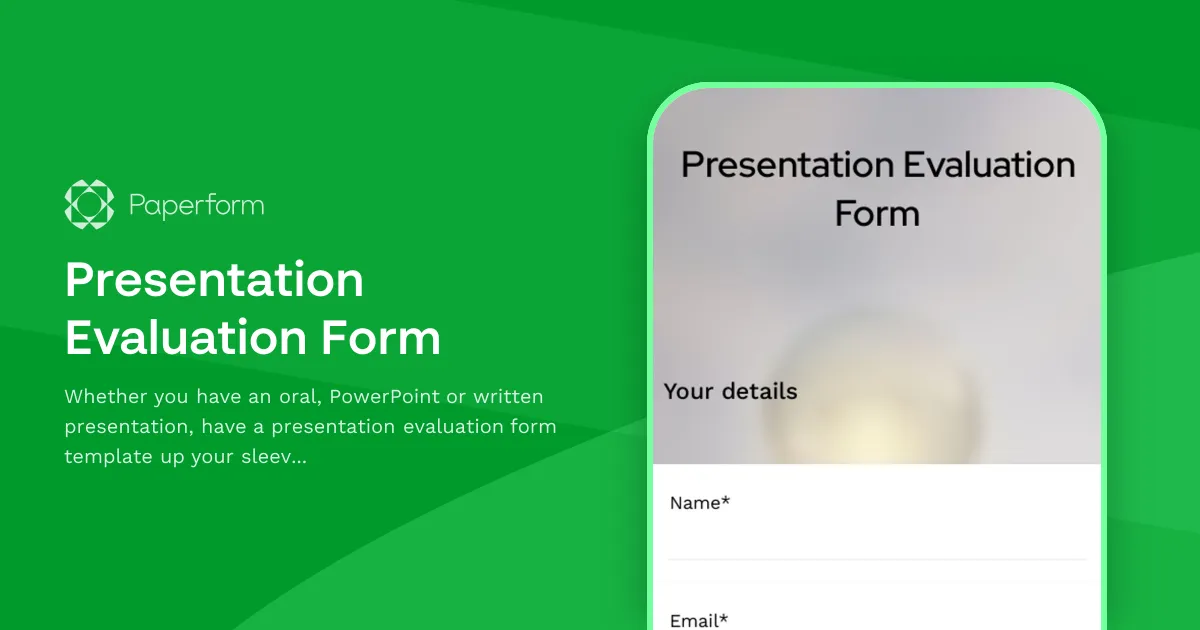 Presentation Evaluation Form