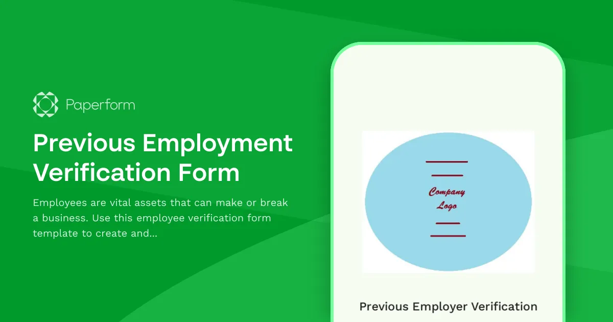 Previous Employment Verification Form