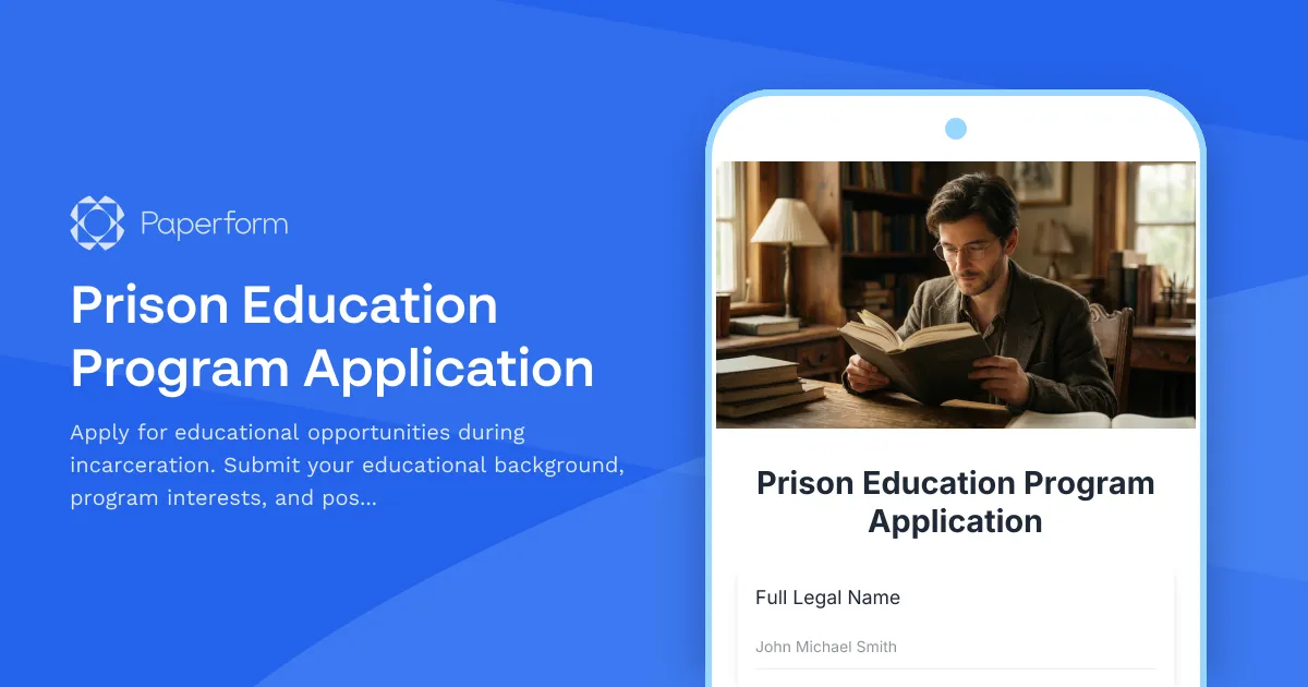 Prison Education Program Application