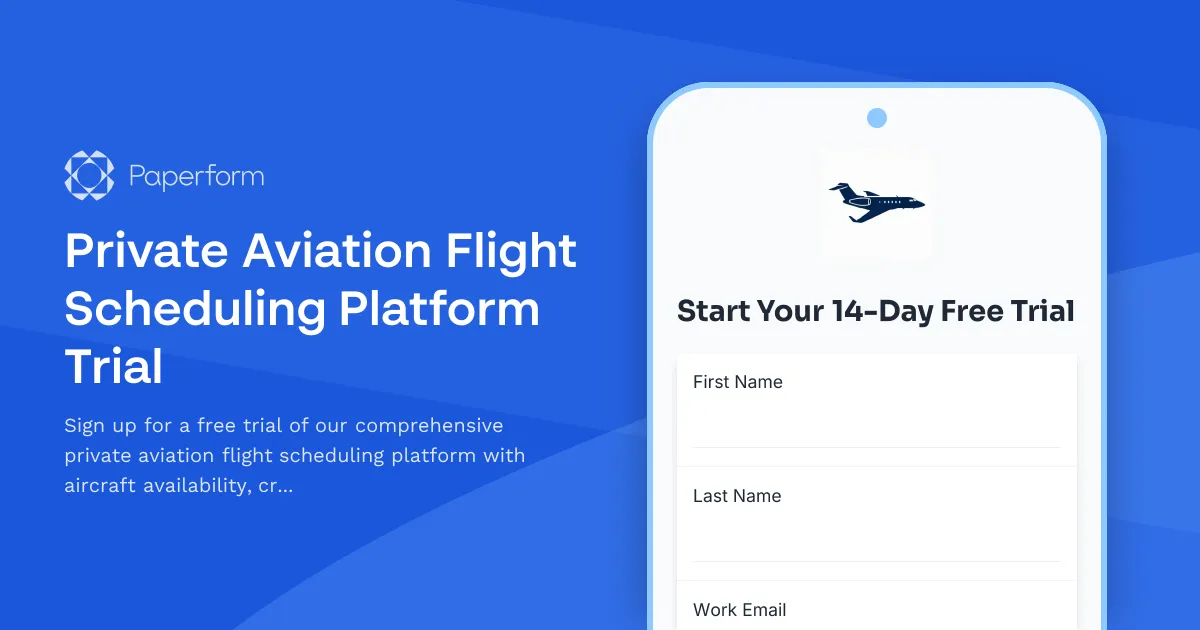Private Aviation Flight Scheduling Platform Trial