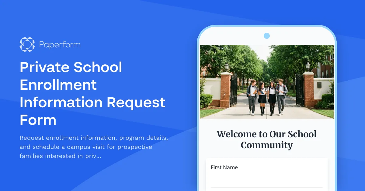 Private School Enrollment Information Request Form