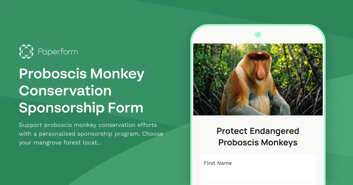 Proboscis Monkey Conservation Sponsorship Form