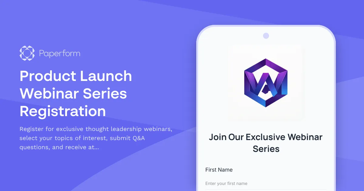 Product Launch Webinar Series Registration
