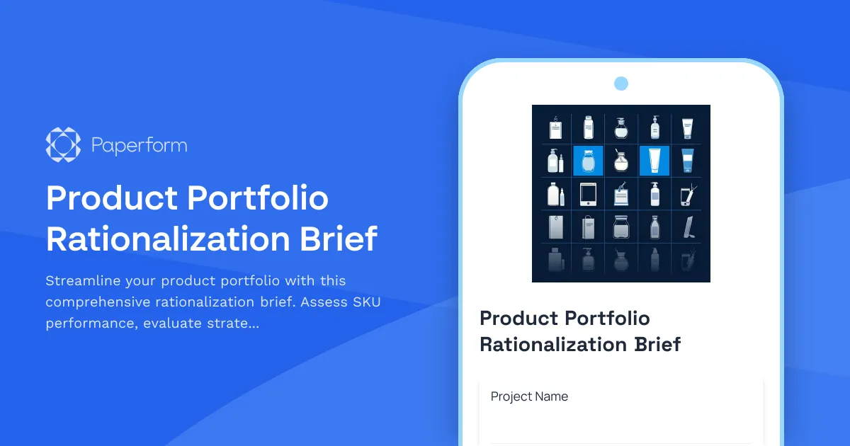 Product Portfolio Rationalization Brief