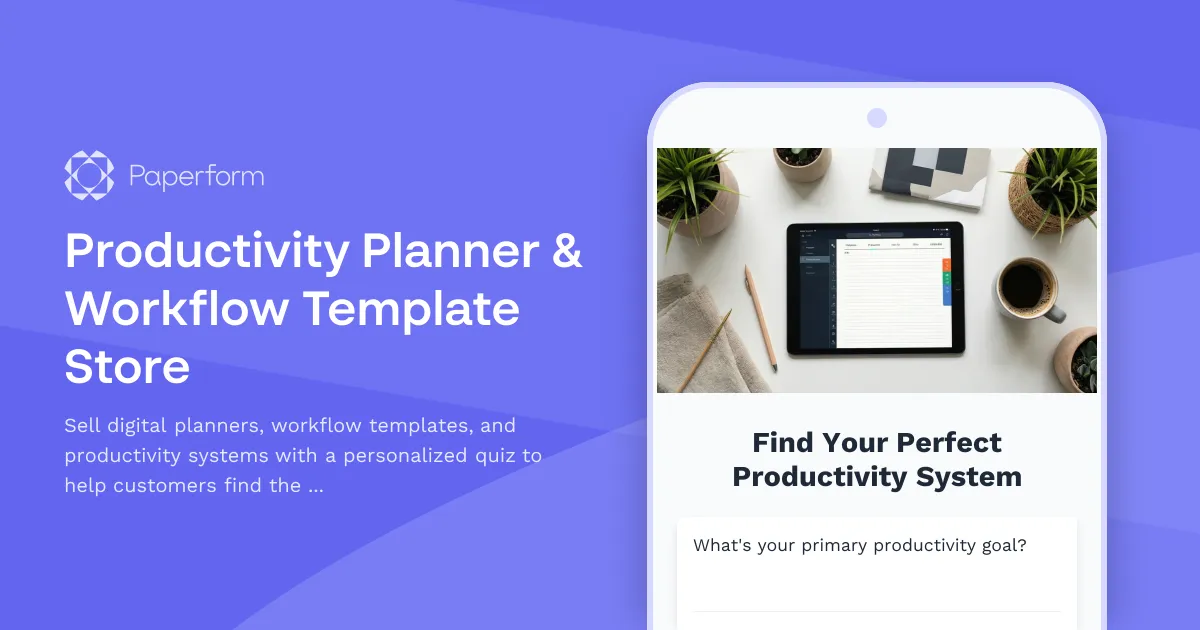 Productivity Planner & Workflow Template Store