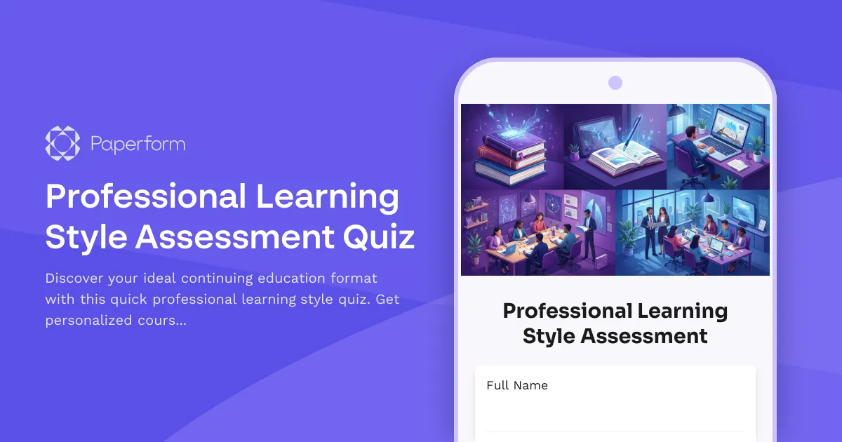 Professional Learning Style Assessment Quiz