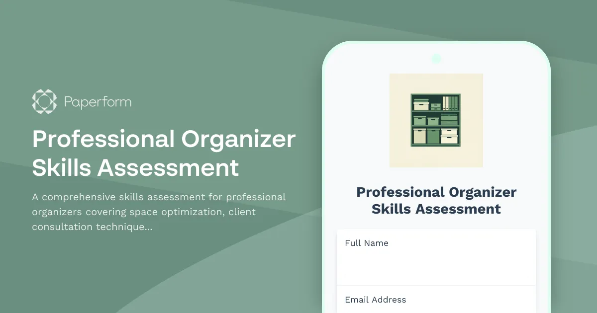Professional Organizer Skills Assessment