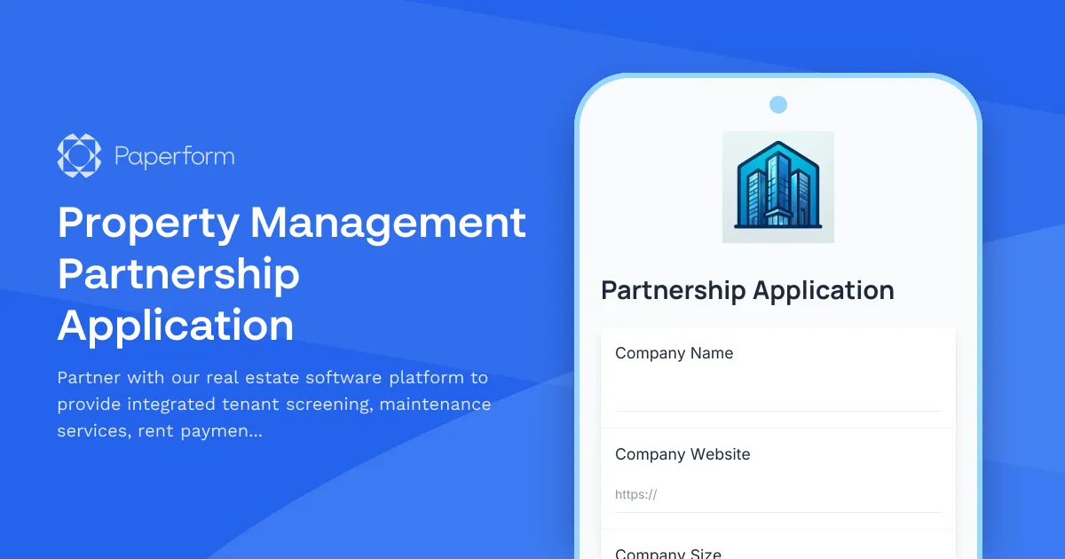 Property Management Partnership Application