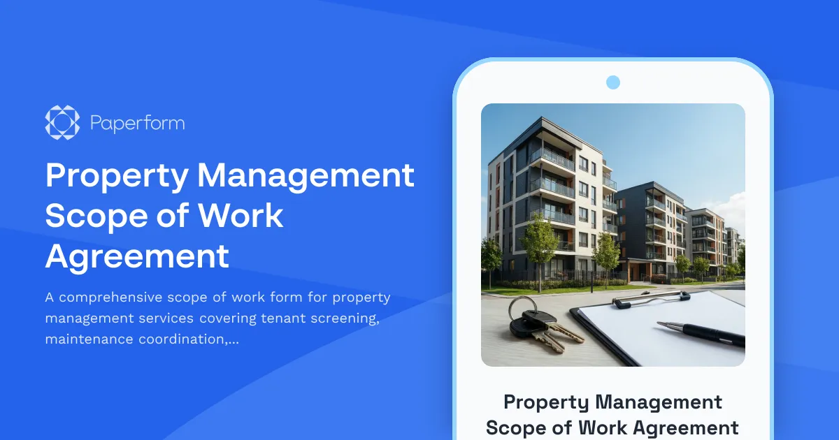 Property Management Scope of Work Agreement