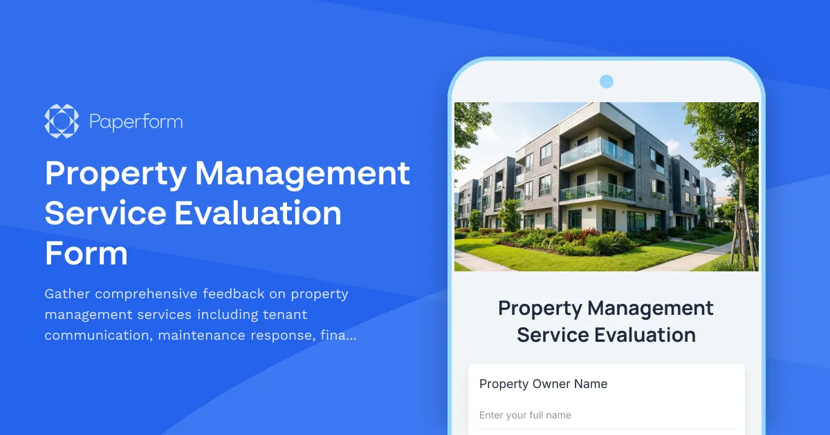 Property Management Service Evaluation Form