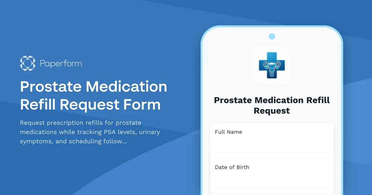Prostate Medication Refill Request Form