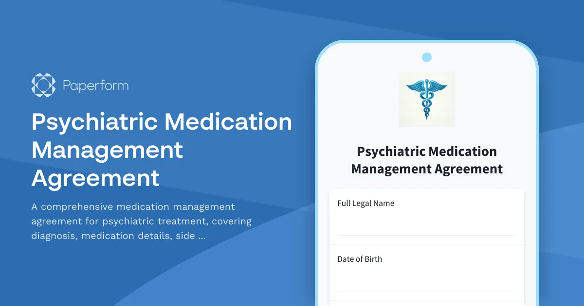 Psychiatric Medication Management Agreement