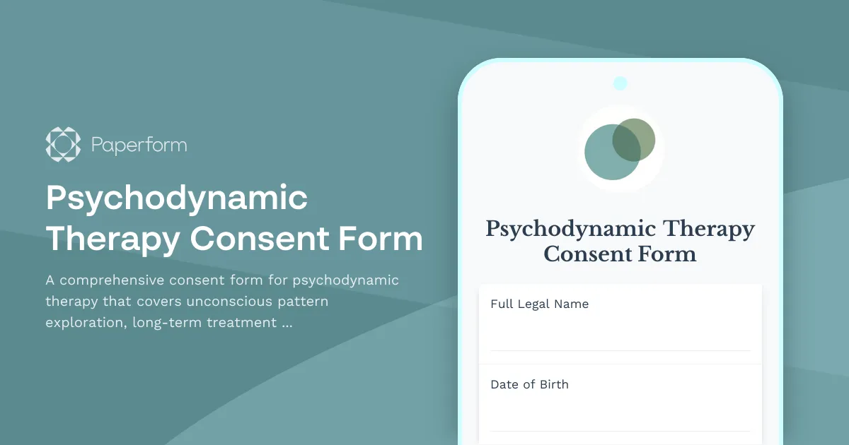 Psychodynamic Therapy Consent Form