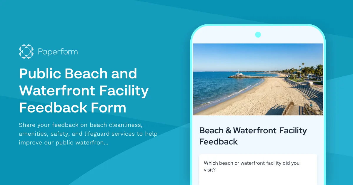 Public Beach and Waterfront Facility Feedback Form