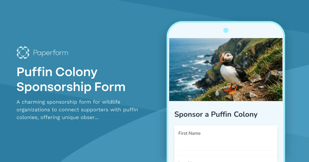 Puffin Colony Sponsorship Form