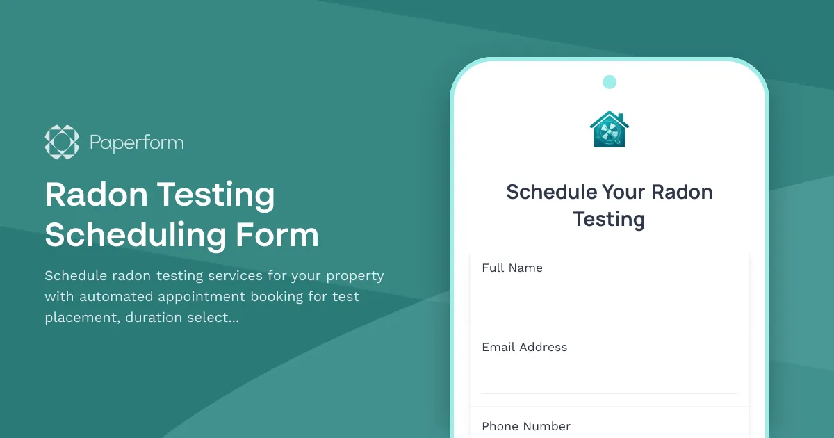 Radon Testing Scheduling Form