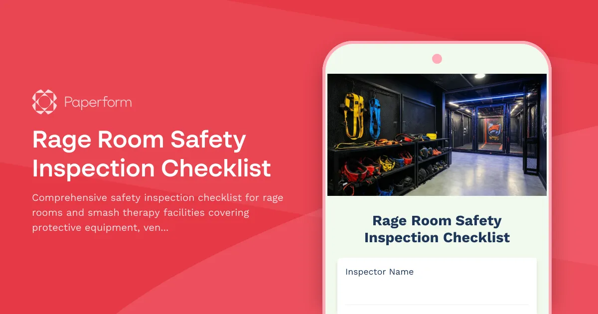 Rage Room Safety Inspection Checklist