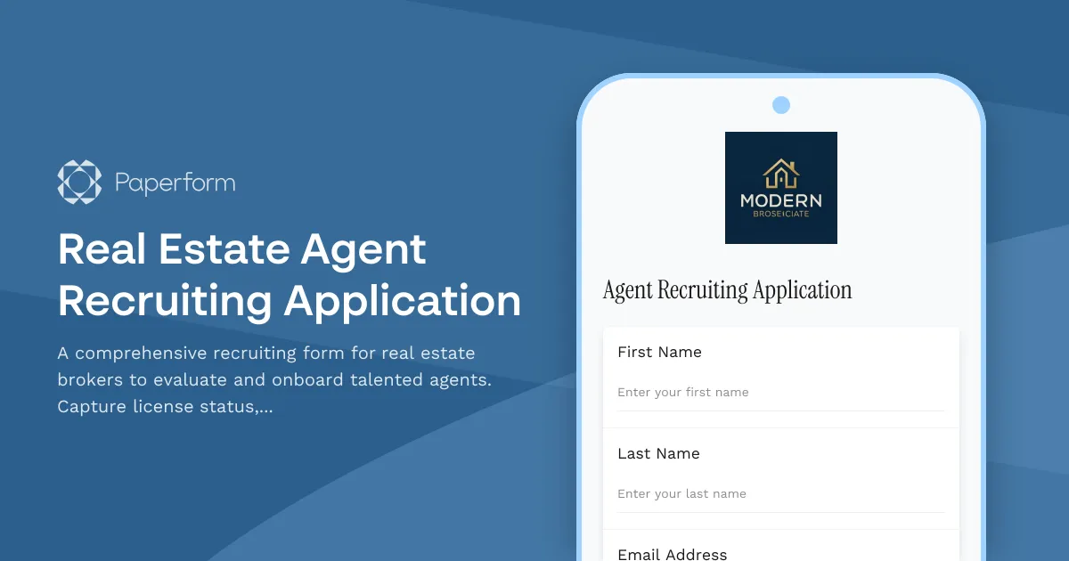 Real Estate Agent Recruiting Application