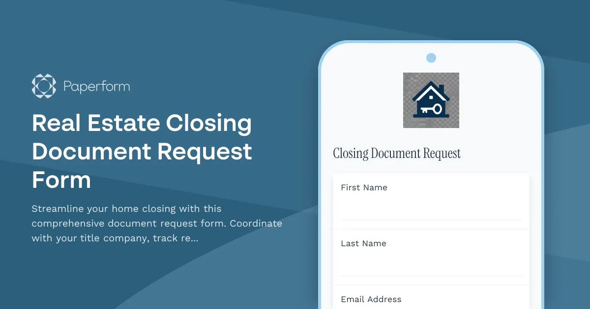 Real Estate Closing Document Request Form