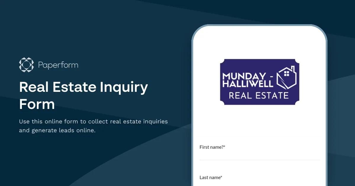 Real Estate Inquiry Form