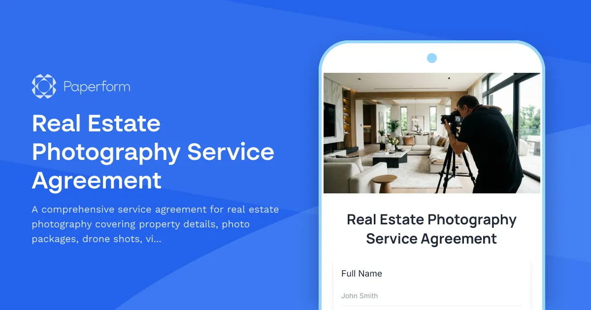 Real Estate Photography Service Agreement