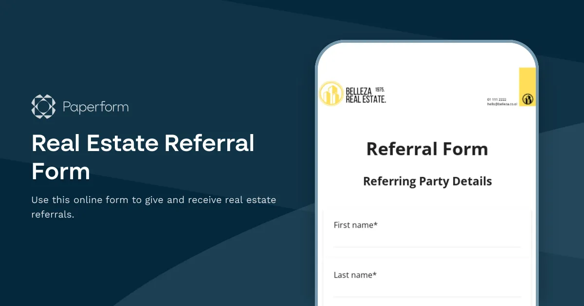 Real Estate Referral Form
