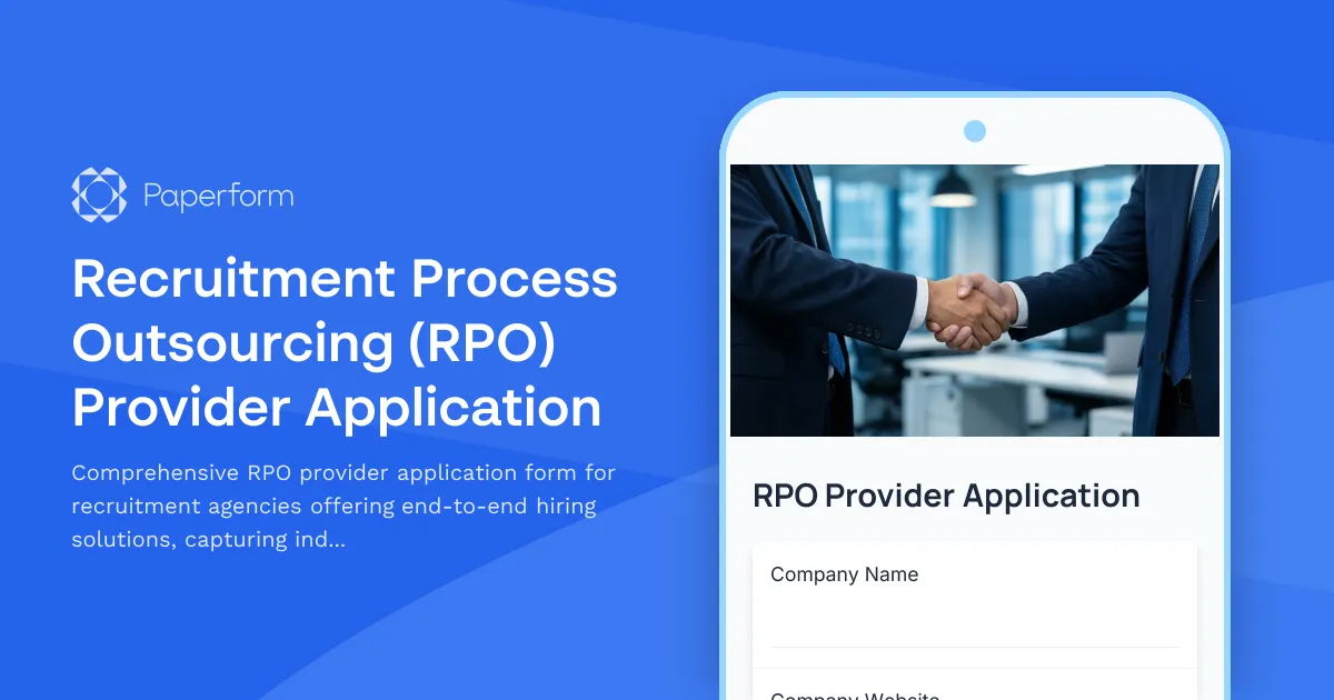 Recruitment Process Outsourcing (RPO) Provider Application