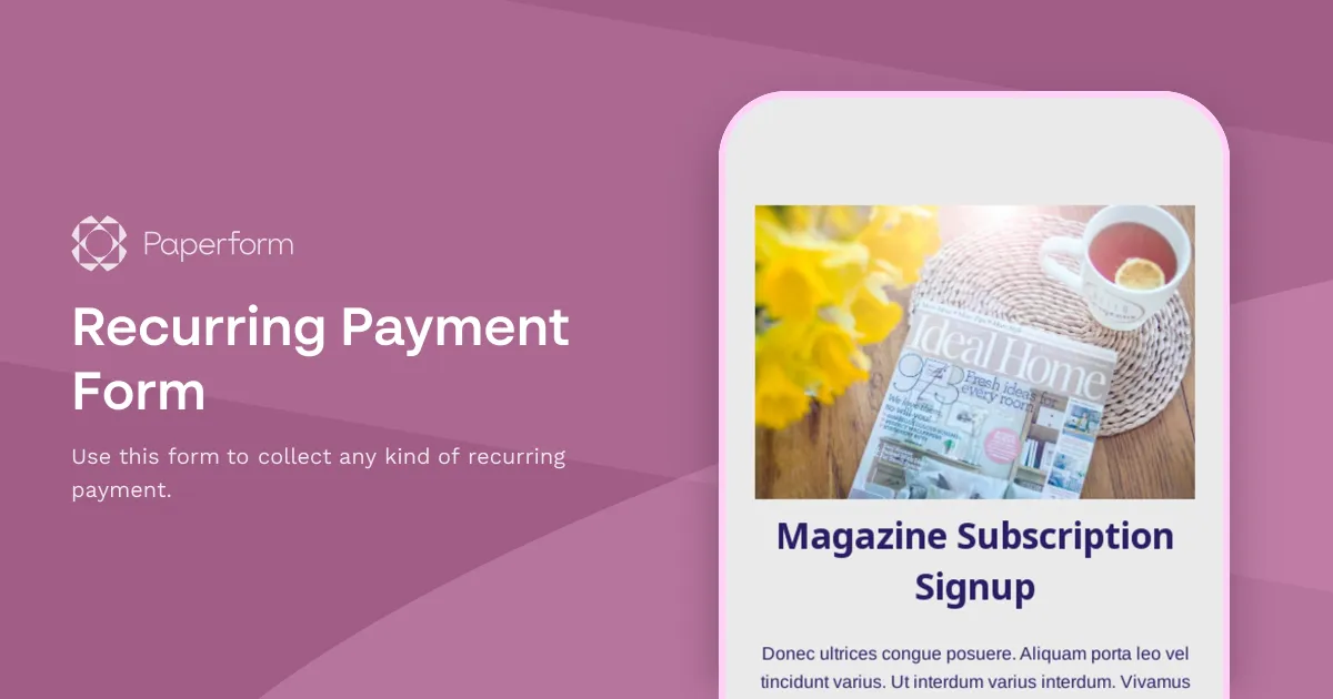 Recurring Payment Form