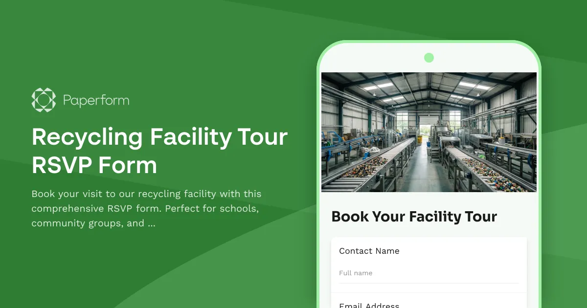 Recycling Facility Tour RSVP Form