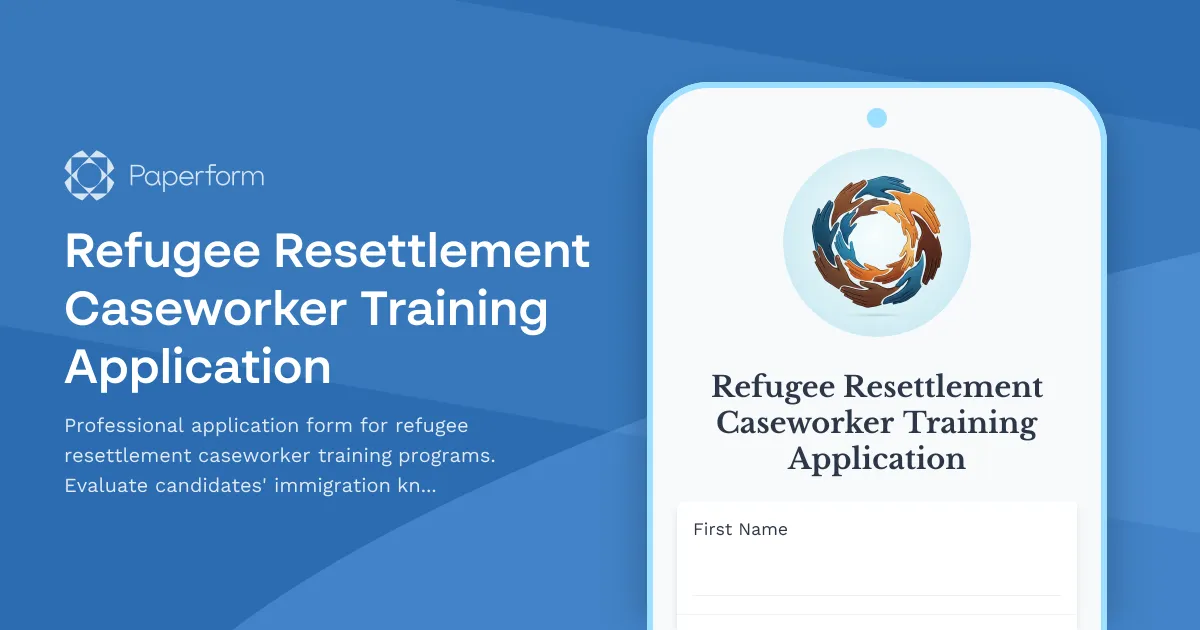 Refugee Resettlement Caseworker Training Application