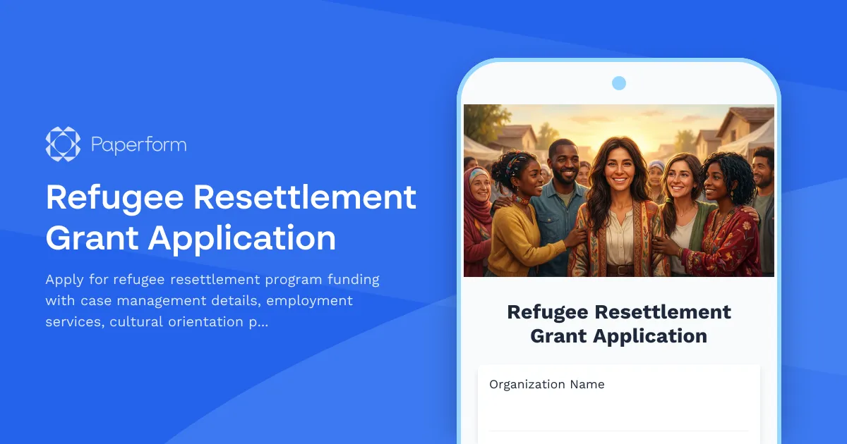 Refugee Resettlement Grant Application