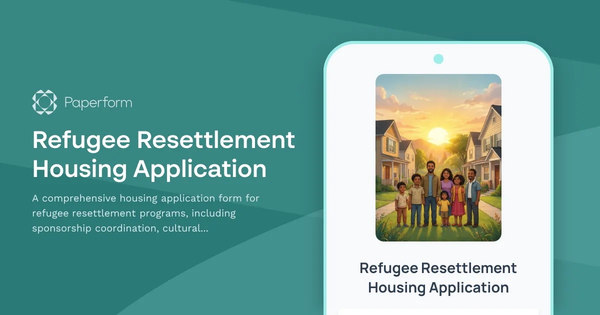 Refugee Resettlement Housing Application
