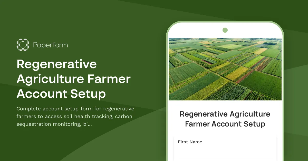 Regenerative Agriculture Farmer Account Setup