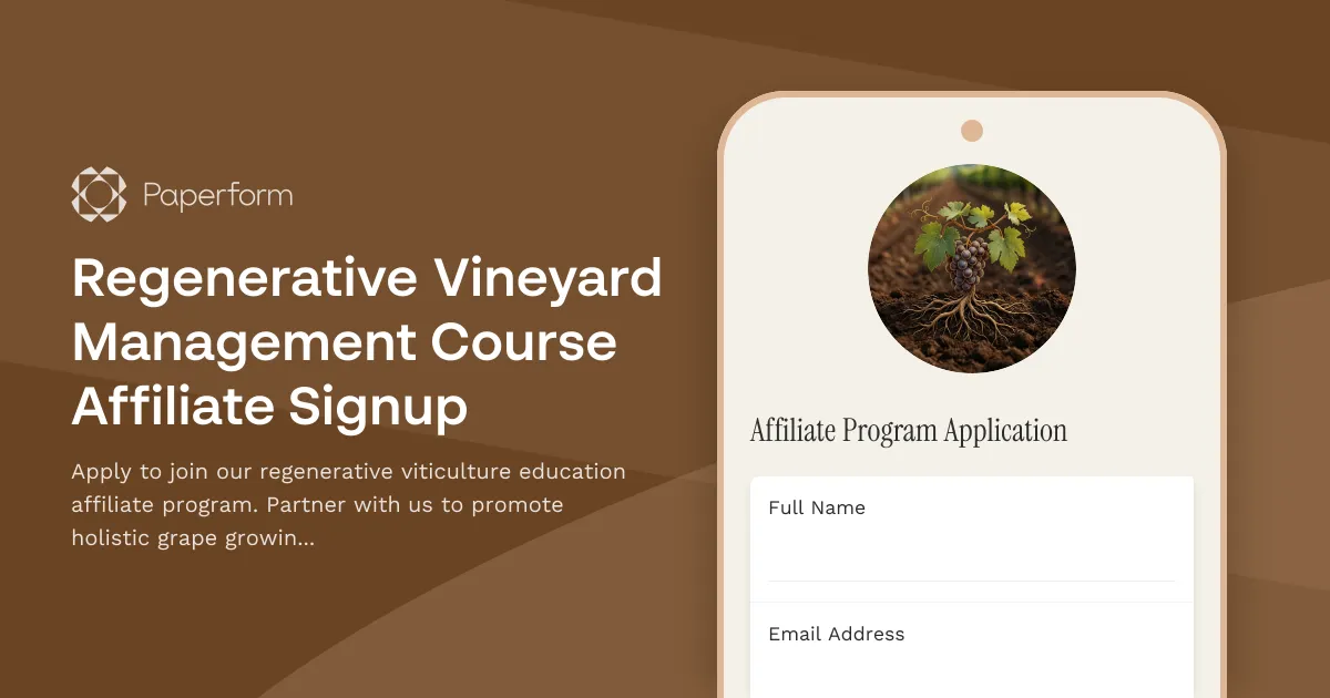 Regenerative Vineyard Management Course Affiliate Signup