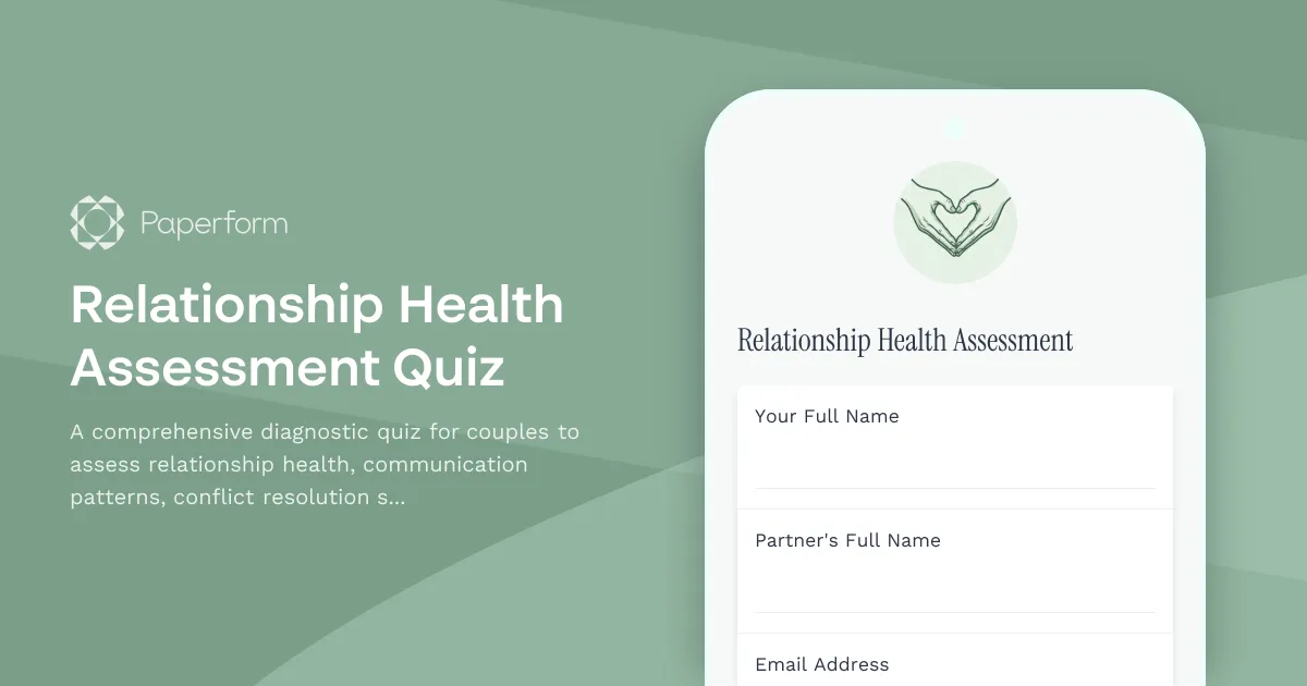 Relationship Health Assessment Quiz