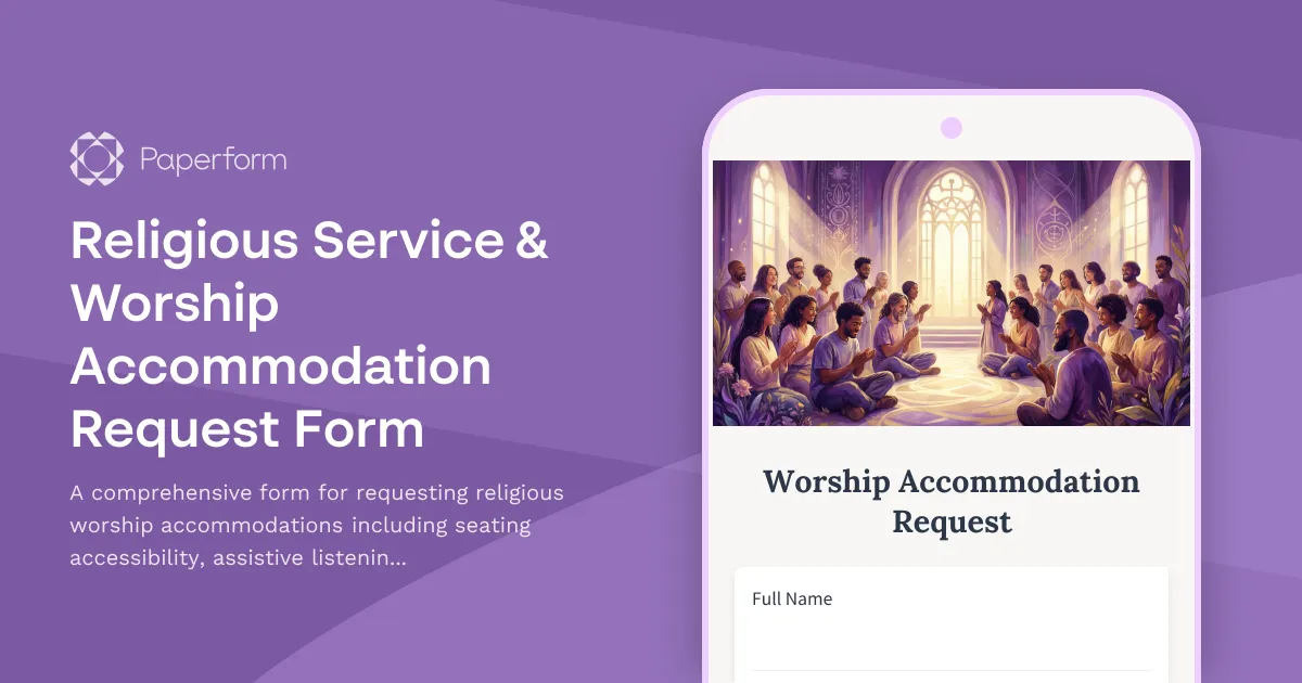 Religious Service & Worship Accommodation Request Form